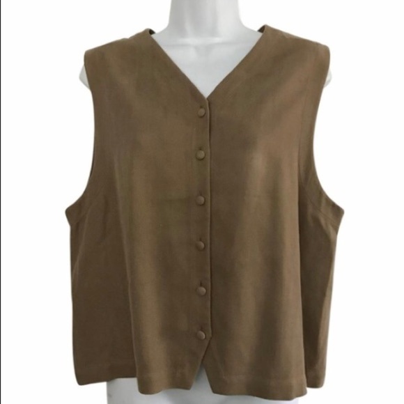 Eileen Fisher Jackets & Blazers - Eileen Fisher Silk Vneck Beige Vest 2
